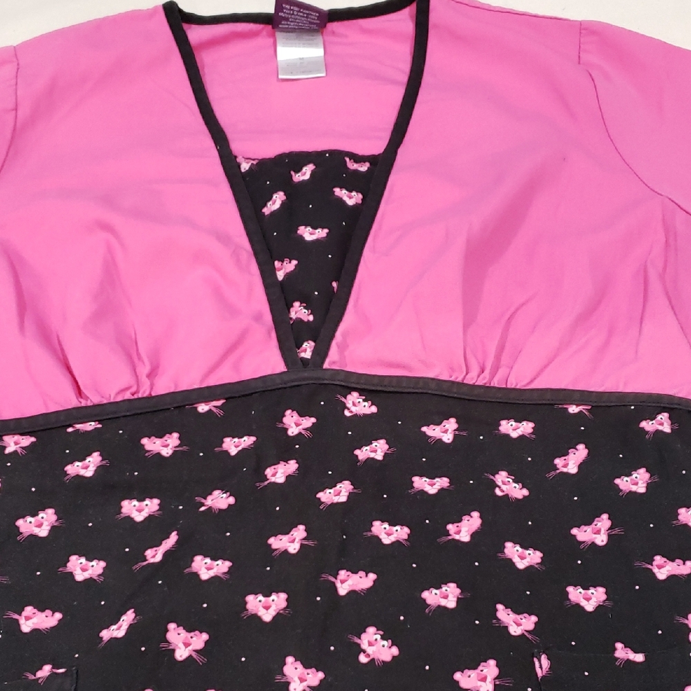 Vintage PINK PANTHER Scrub Top, Size Medium